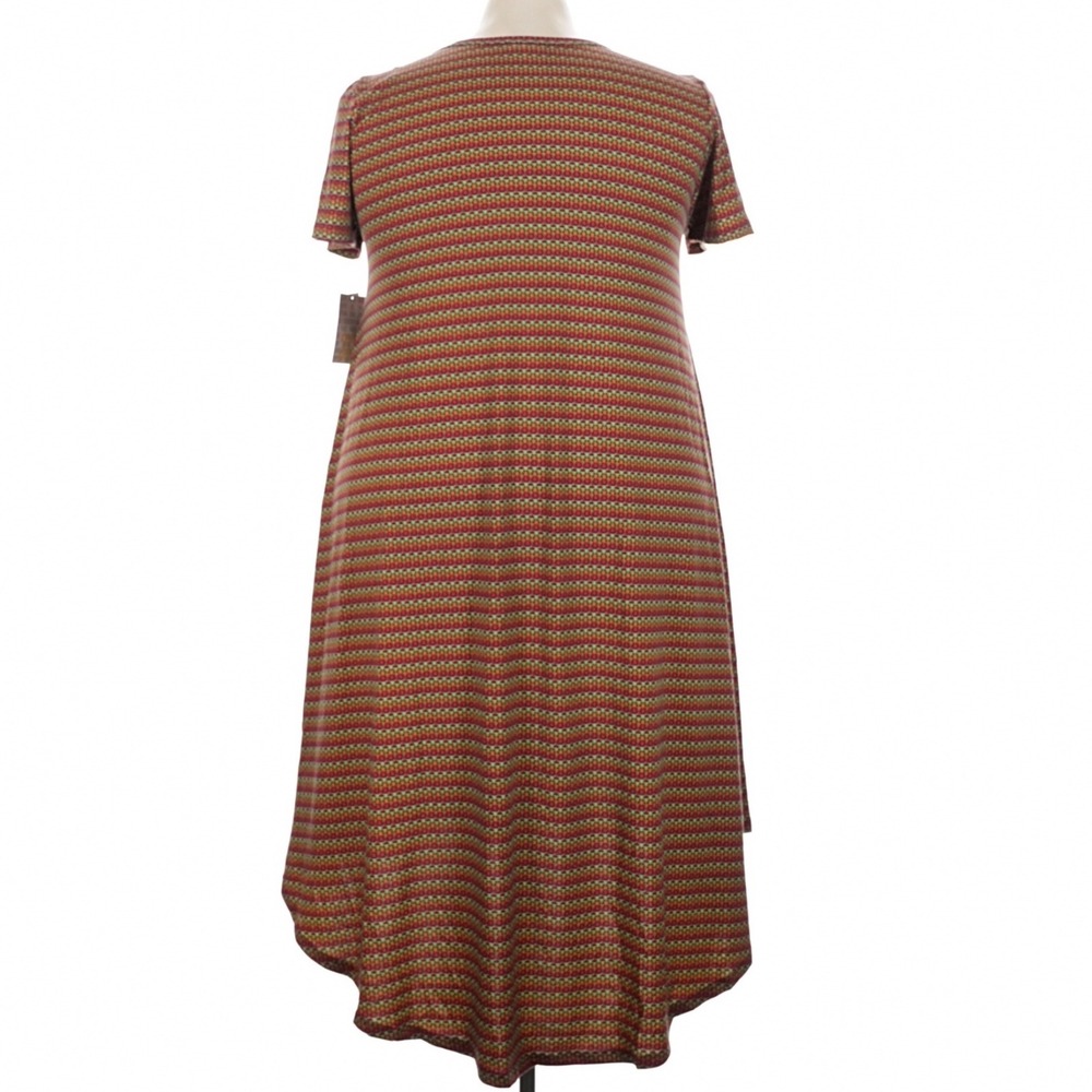 LuLaRoe Womens Dress Size 3XL Carly Black Geometric Stripes 3X Made in USA NWT - Picture 2 of 5